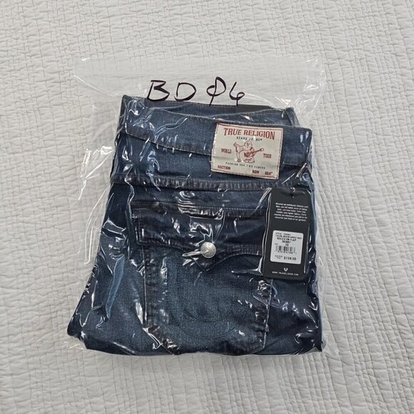 True Religion Rocco Jeans Men's 36x32 Dark Wash NEW Flap Pockets Relaxed NWT - Picture 16 of 16
